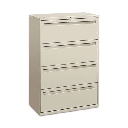 Hon HON, 700 SERIES FOUR-DRAWER LATERAL FILE, 36W X 18D X 52.5H, LIGHT GRAY 784LQ